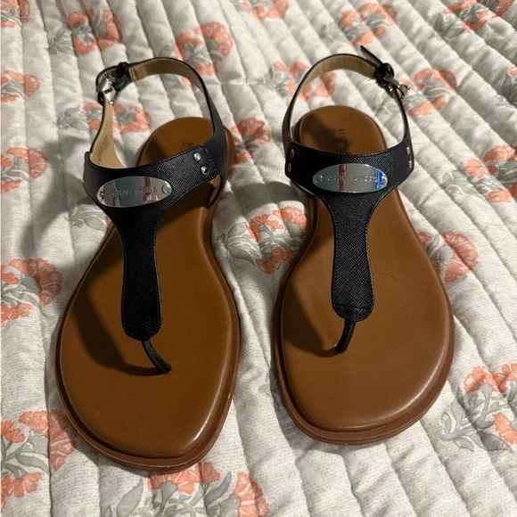 Michael Kors Black and Tan Women's Sandals - Picture 1 of 4